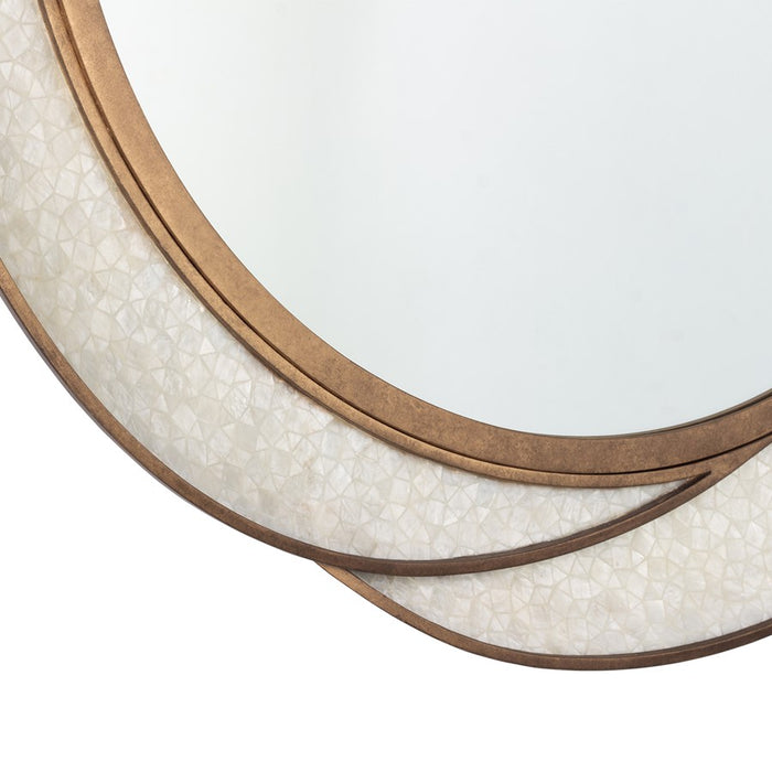 Kalco Lighting Rose Mirror, Pearlized Antique Brass