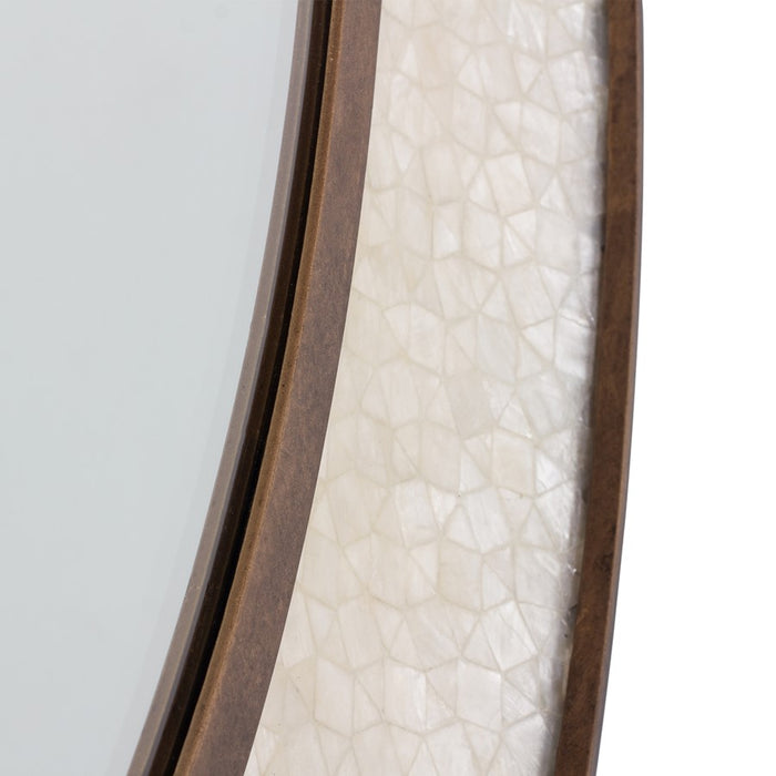Kalco Lighting Rose Mirror, Pearlized Antique Brass