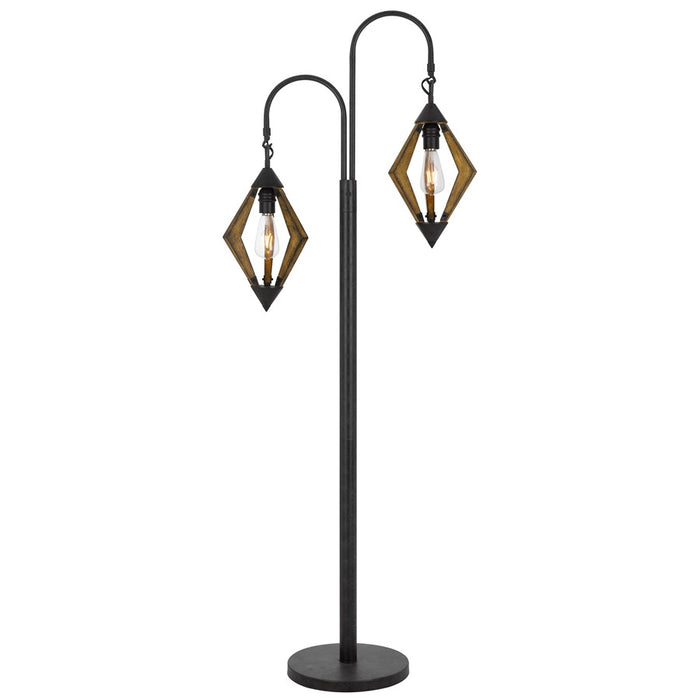 Cal Lighting Valence 2 Light 67.75" Floor Lamp, Wood