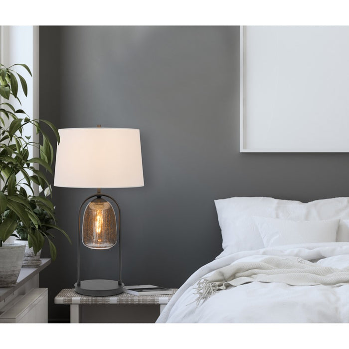 Cal Lighting Midtown 2 Lt Table Lamp, Matte Black