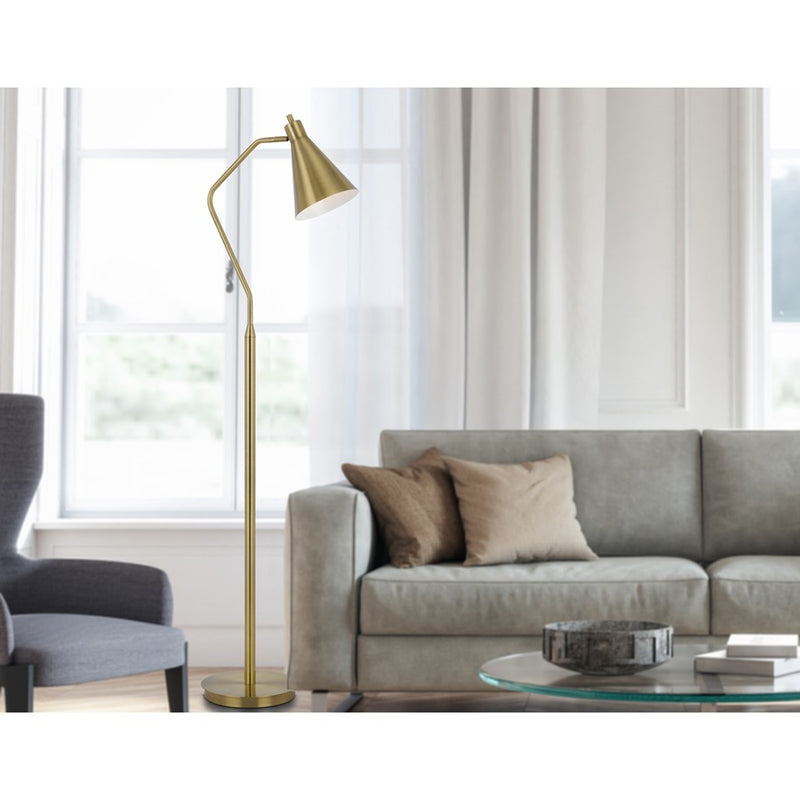 Cal Lighting Capstone 1 Lt Floor Lamp, Antique Brass