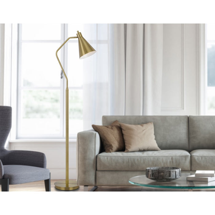 Cal Lighting Capstone 1 Lt Floor Lamp, Antique Brass