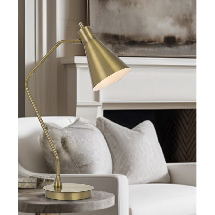 Cal Lighting Capstone 1 Lt Table Lamp, Antique Brass
