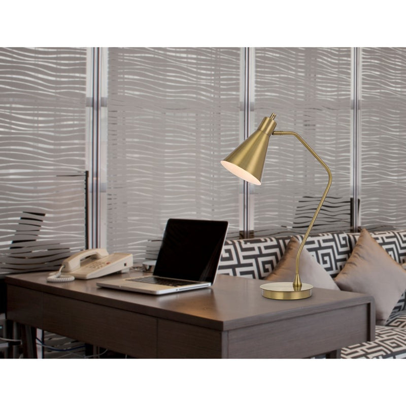 Cal Lighting Capstone 1 Lt Table Lamp, Antique Brass