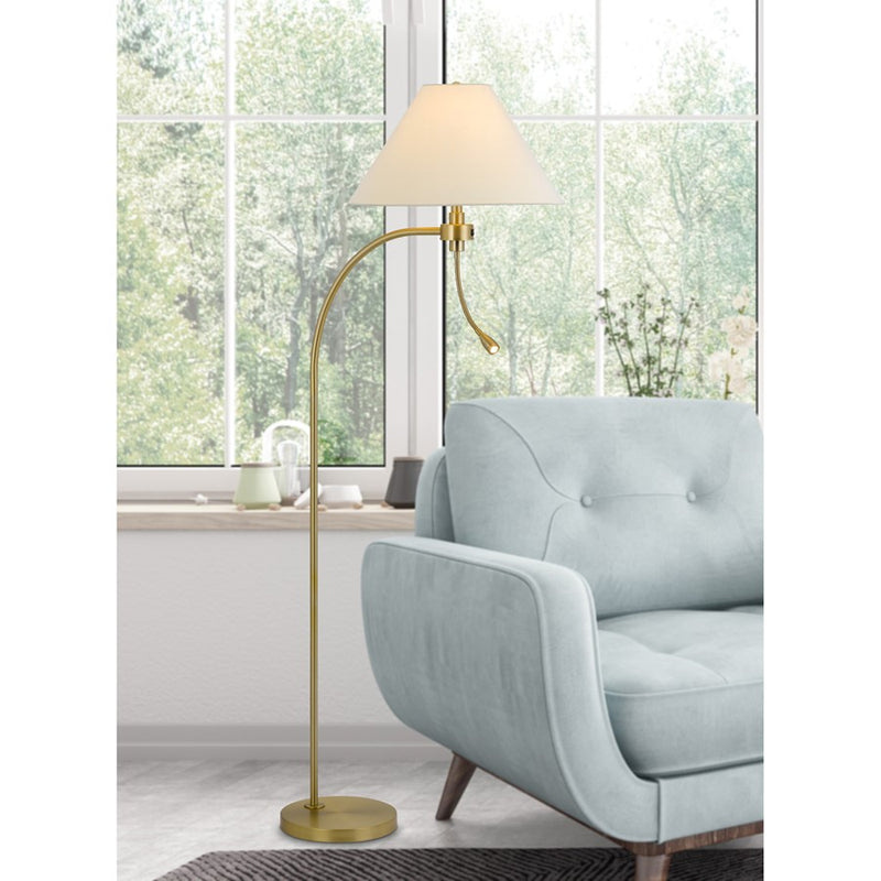 Cal Lighting Ashland 2 Lt Floor Lamp, Antique Brass