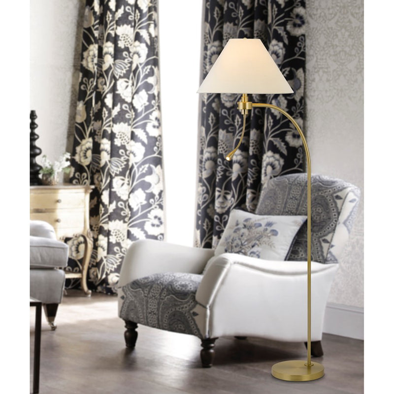 Cal Lighting Ashland 2 Lt Floor Lamp, Antique Brass