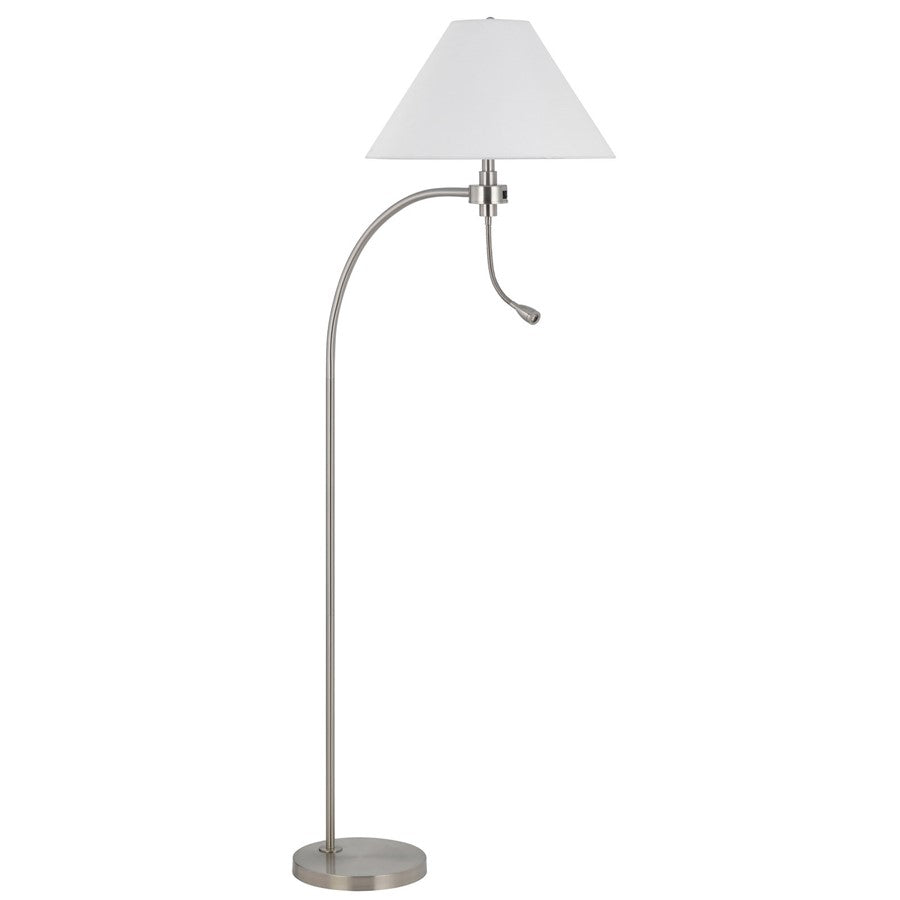 Cal Lighting Ashland 2 Lt Floor Lamp, Brushed Steel - BO-3178FL-BS