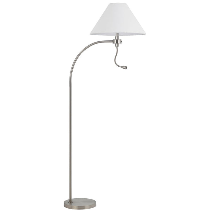 Cal Lighting Ashland 2 Lt Floor Lamp, Brushed Steel