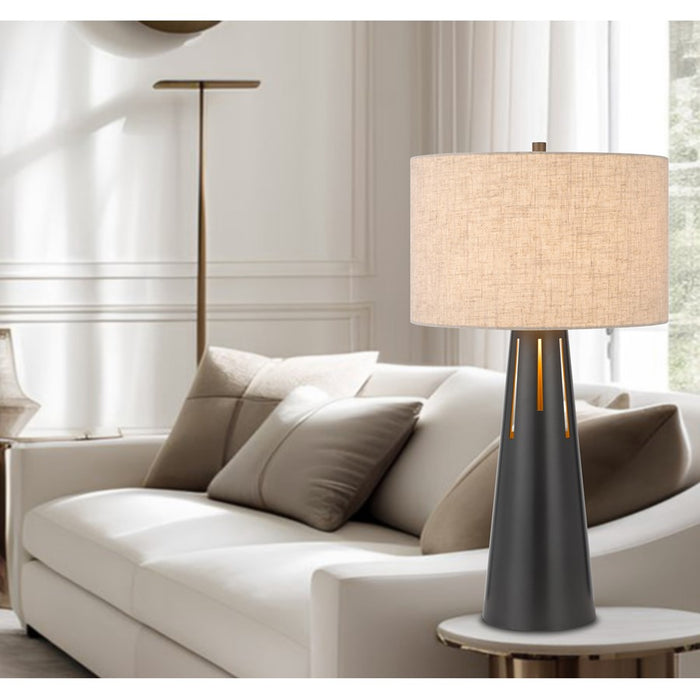 Cal Lighting Hayti 2 Lt Table Lamp, Iron Grey