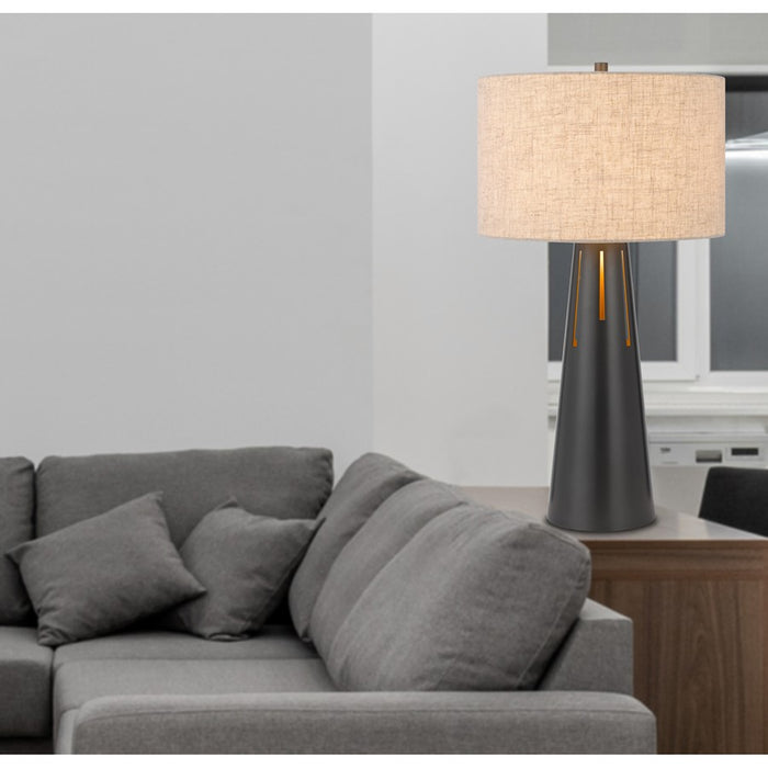 Cal Lighting Hayti 2 Lt Table Lamp, Iron Grey