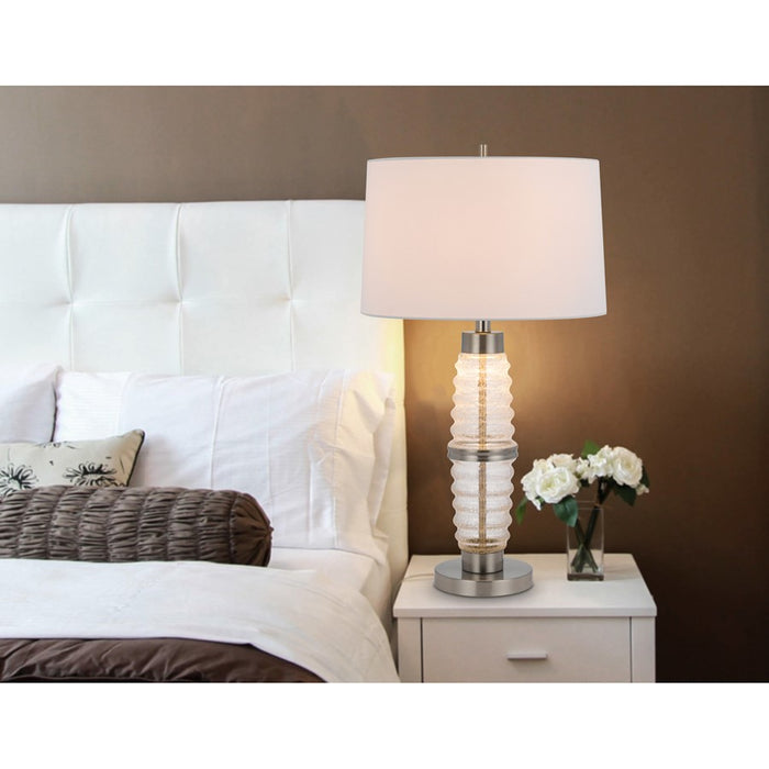 Cal Lighting Macon 2 Lt Table Lamp, Crackle Clr Glass