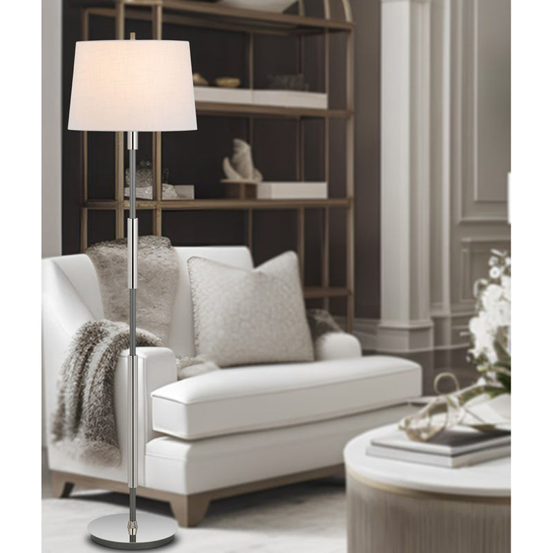 Cal Lighting Ciudad 1 Lt Floor Lamp, Chrome/Silver Grey