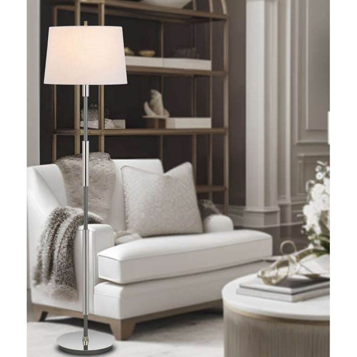 Cal Lighting Ciudad 1 Lt Floor Lamp, Chrome/Silver Grey