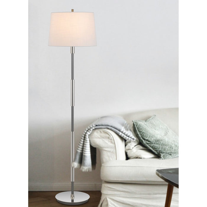 Cal Lighting Ciudad 1 Lt Floor Lamp, Chrome/Silver Grey