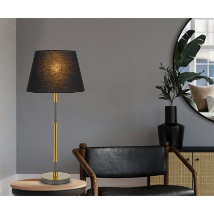 Cal Lighting Ciudad 1 Lt Table Lamp, Antique Brass/Silver Grey