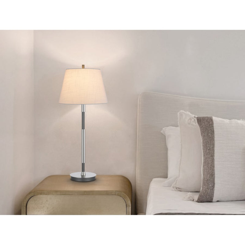 Cal Lighting Ciudad 1 Lt Table Lamp, Chrome/Silver Grey
