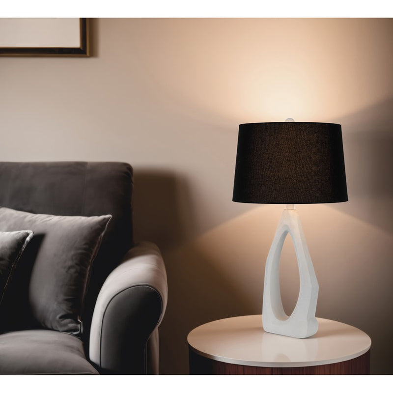 Cal Lighting Antelope 1 Lt Table Lamp, Hydrocal White