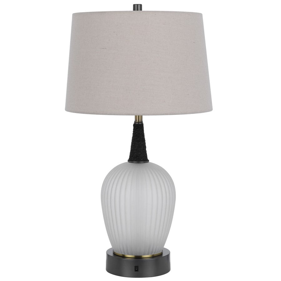 Cal Lighting Vega 2 Lt Table Lamp, Iron Grey/Frosted Glass - BO-3185TB