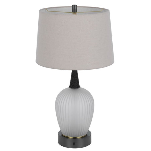 Cal Lighting Vega 2 Lt Table Lamp, Iron Grey/Frosted Glass