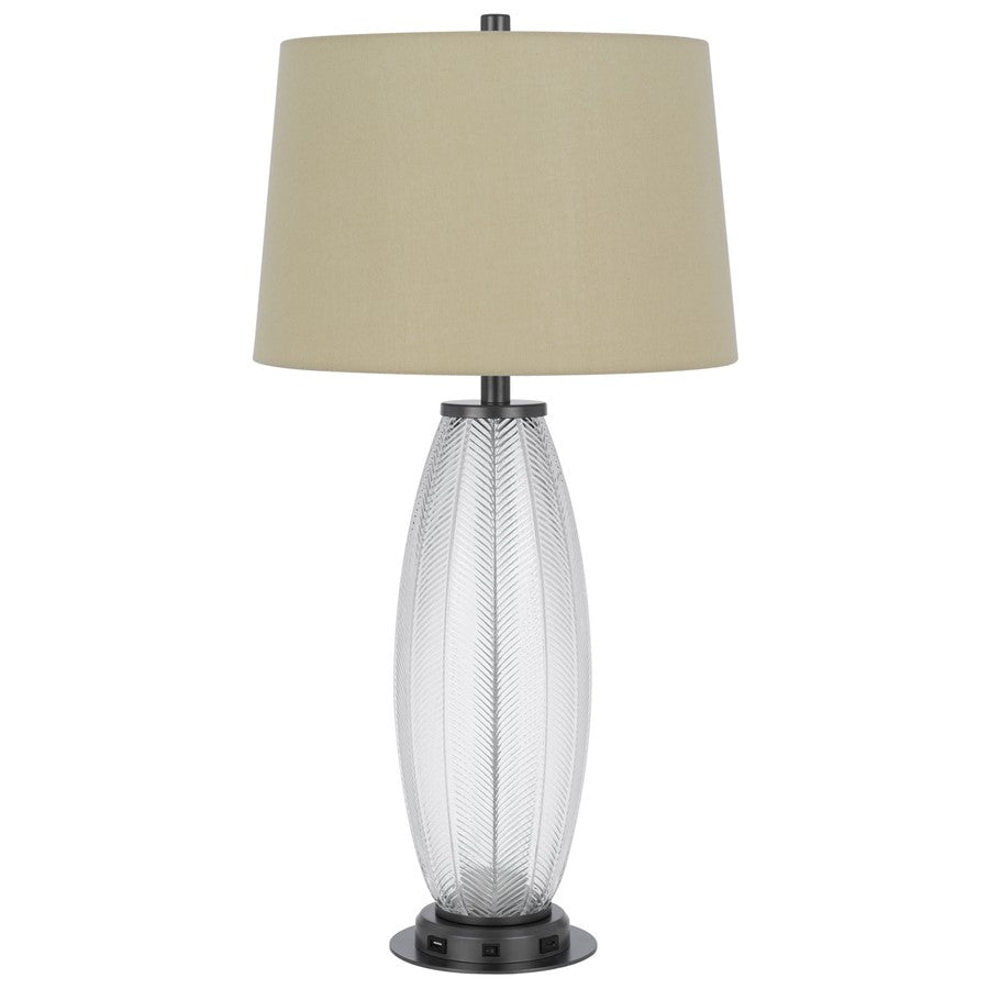 Cal Lighting Mansfield 2 Lt Table Lamp, Iron Grey/Glass - BO-3186TB
