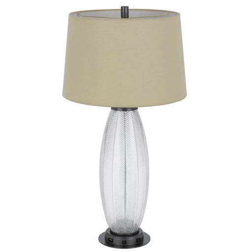 Cal Lighting Mansfield 2 Lt Table Lamp, Iron Grey/Glass