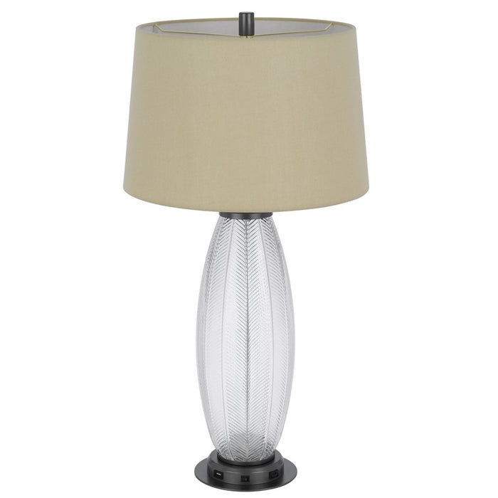 Cal Lighting Mansfield 2 Lt Table Lamp, Iron Grey/Glass