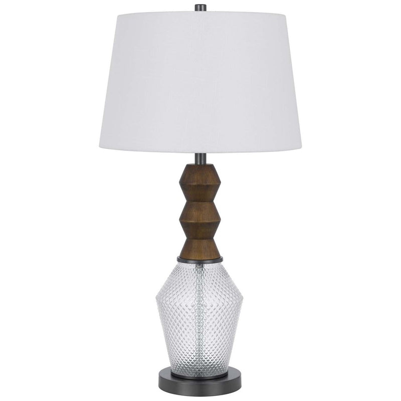 Cal Lighting Harlan 2 Lt Table Lamp, Dark Oak/Iron Grey - BO-3187TB