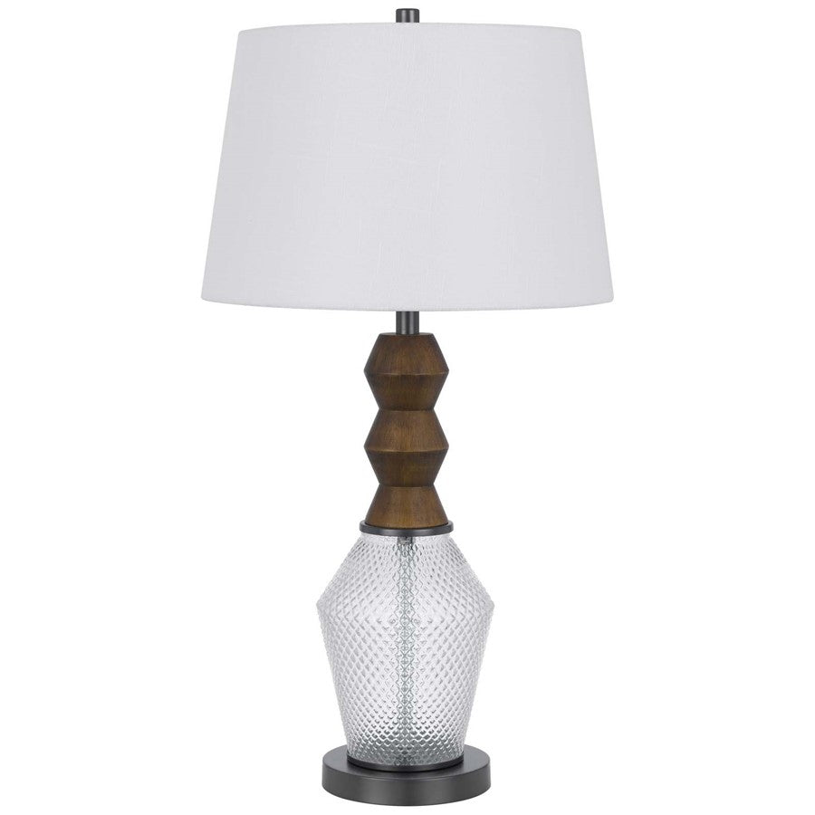 Cal Lighting Harlan 2 Lt Table Lamp, Dark Oak/Iron Grey - BO-3187TB
