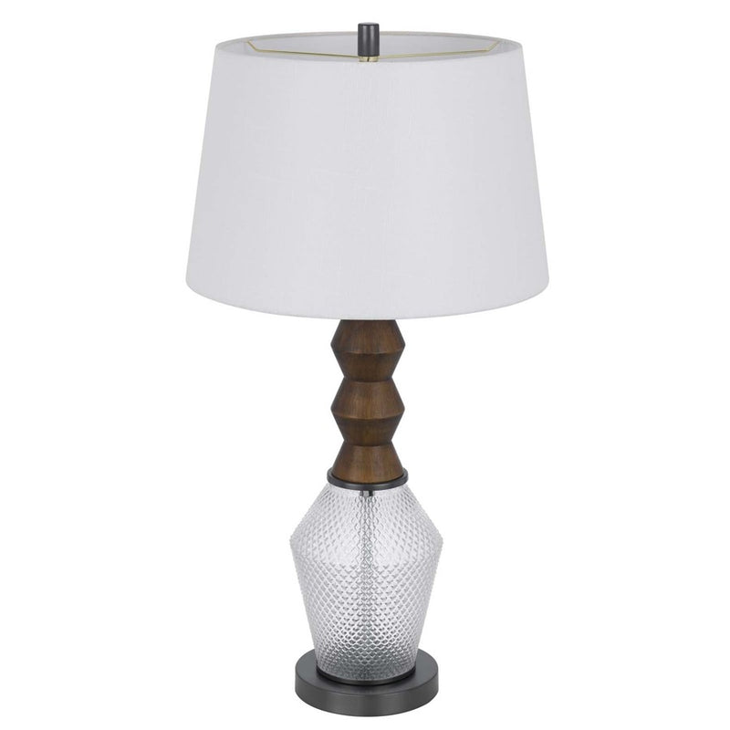 Cal Lighting Harlan 2 Lt Table Lamp, Dark Oak/Iron Grey