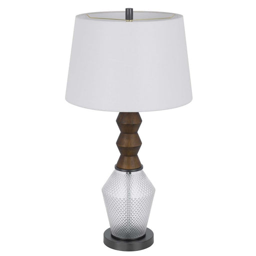 Cal Lighting Harlan 2 Lt Table Lamp, Dark Oak/Iron Grey