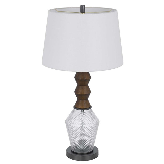 Cal Lighting Harlan 2 Lt Table Lamp, Dark Oak/Iron Grey