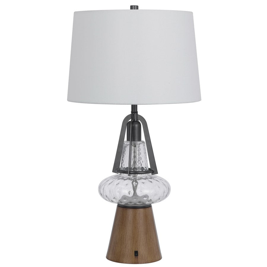 Cal Lighting Marietta 2 Lt Table Lamp, Oak/Iron Grey - BO-3188TB