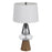 Cal Lighting Marietta 2 Lt Table Lamp, Oak/Iron Grey