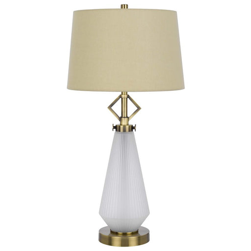Cal Lighting Carrizo 2 Lt Table Lamp, Antique Brass/Frosted Glass - BO-3189TB
