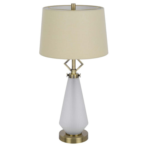 Cal Lighting Carrizo 2 Lt Table Lamp, Antique Brass/Frosted Glass