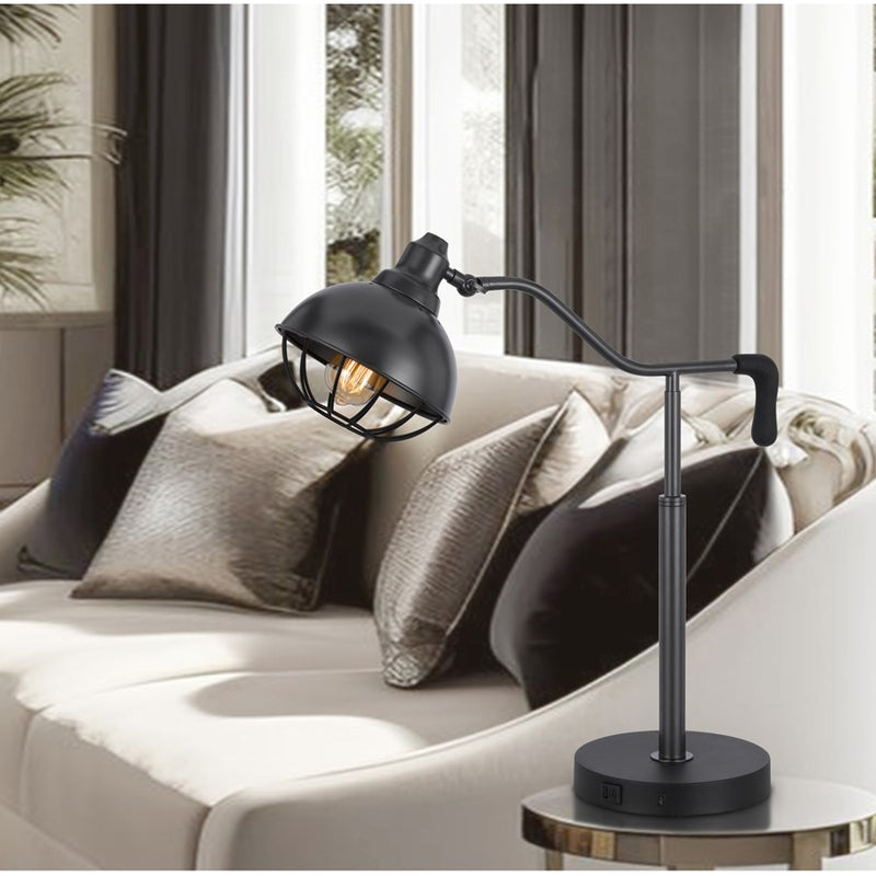 Cal Lighting Taloga 1 Lt Desk Lamp, Black Iron