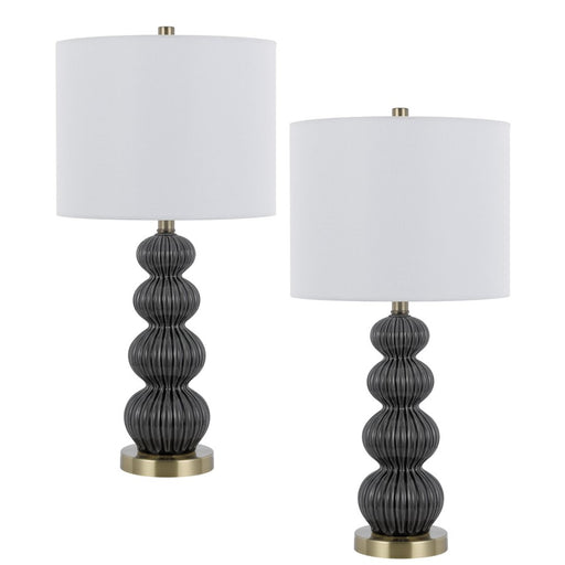 Cal Lighting Carlisle 1 Lt 2 Lamp Set, Dark Grey/Antique Brass - BO-3194TB-2