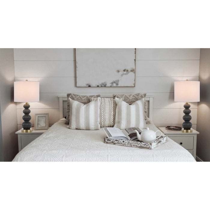 Cal Lighting Carlisle 1 Lt 2 Lamp Set, Dark Grey/Antique Brass
