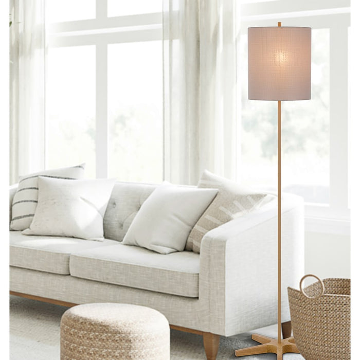 Cal Lighting Pole 1 Lt Floor Lamp, Light Oak