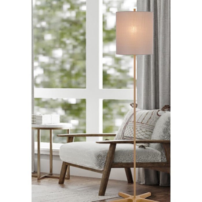 Cal Lighting Pole 1 Lt Floor Lamp, Light Oak