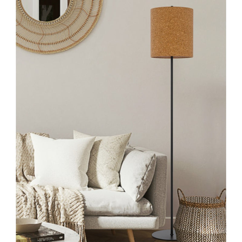 Cal Lighting Pole 1 Lt Floor Lamp, Black