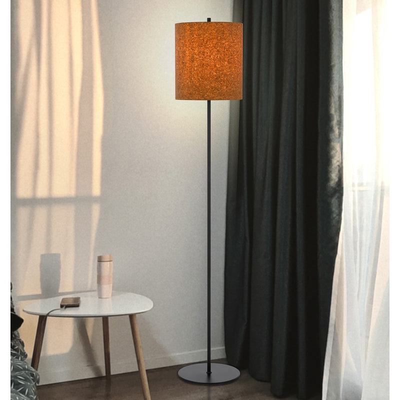 Cal Lighting Pole 1 Lt Floor Lamp, Black