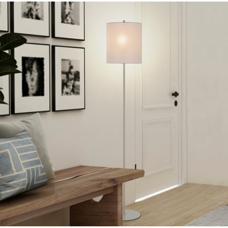 Cal Lighting Pole 1 Lt Floor lamp, Painted Silver