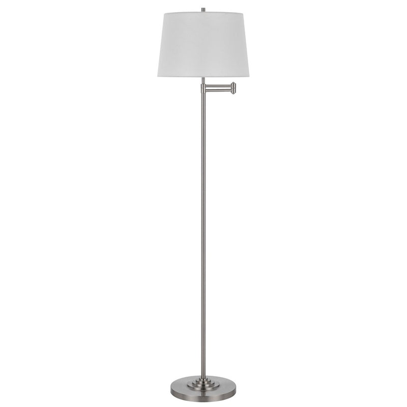 Cal Lighting Colton 1 Lt Floor Lamp, Brushed Steel
