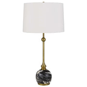 Cal Lighting Midlands 1 Lt Table Lamp, Antique Brass/Black Marble - BO-3200TB