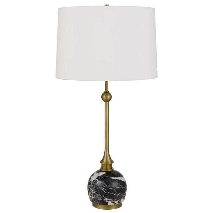 Cal Lighting Midlands 1 Lt Table Lamp, Antique Brass/Black Marble - BO-3200TB