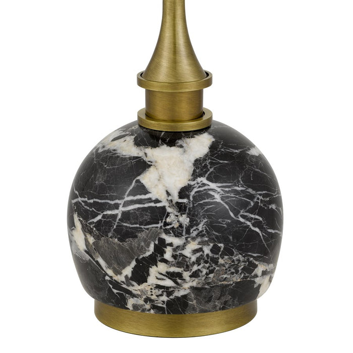 Cal Lighting Midlands 1 Lt Table Lamp, Antique Brass/Black Marble