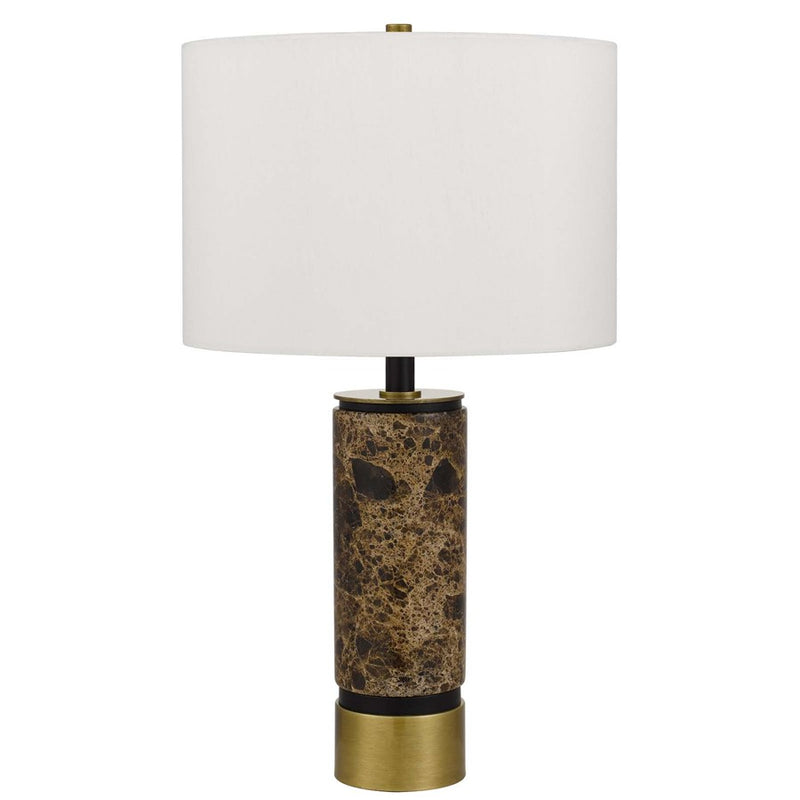 Cal Lighting Salford 1 Lt Table Lamp, Antique Brass/Black Marble - BO-3201TB