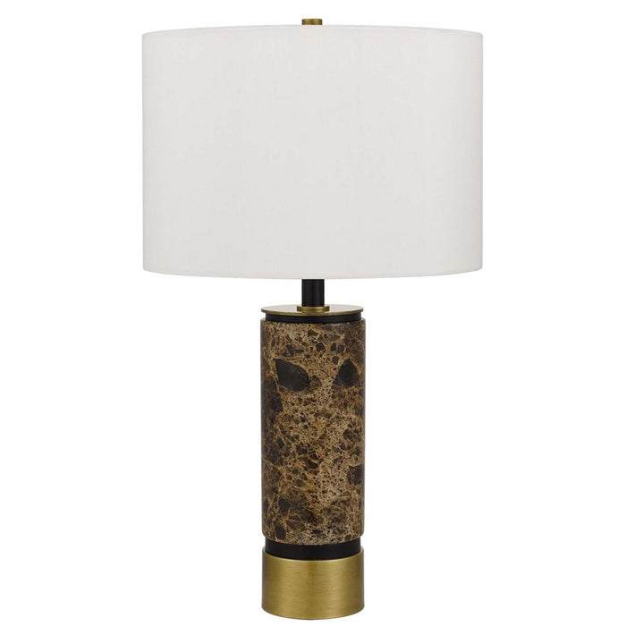 Cal Lighting Salford 1 Lt Table Lamp, Antique Brass/Black Marble - BO-3201TB