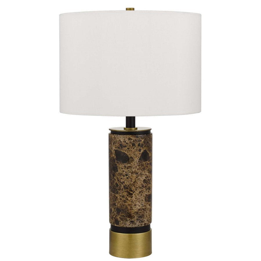 Cal Lighting Salford 1 Lt Table Lamp, Antique Brass/Black Marble - BO-3201TB
